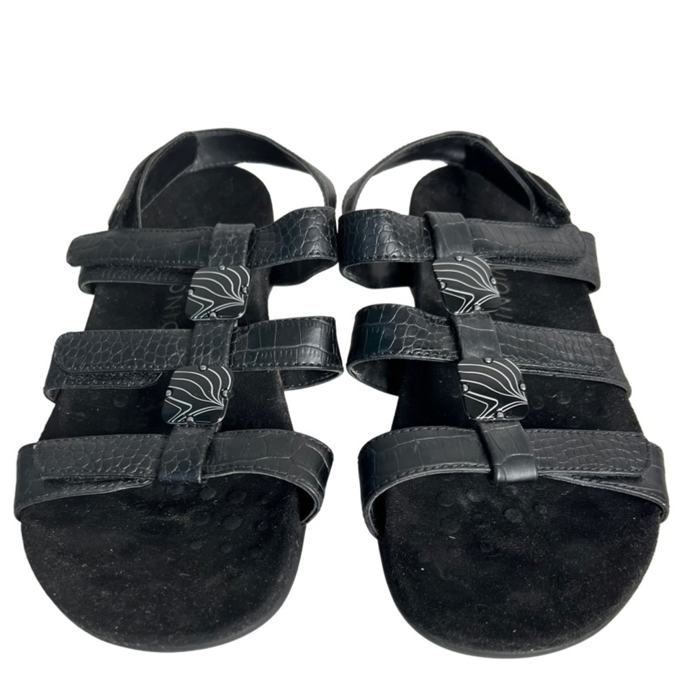 Vionic Amber Adjustable Black Open Toe Stylish Sa… - image 2